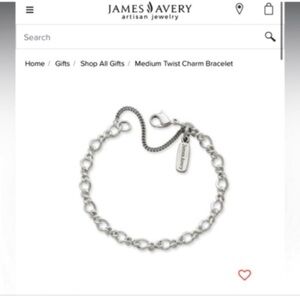 James Avery Silver Medium Twist Charm Bracelet
